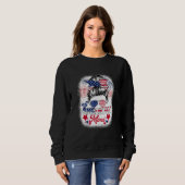 Sweatshirt All American Mimi Patriotic 4th Of July Messy Bun  (Devant entier)