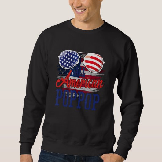 Sweatshirt All American PopPop Sunglasses US Flag 4th of July (Devant)