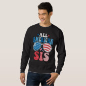 Sweatshirt All American Sis Sunglasses 4th of July Family Mat (Devant entier)