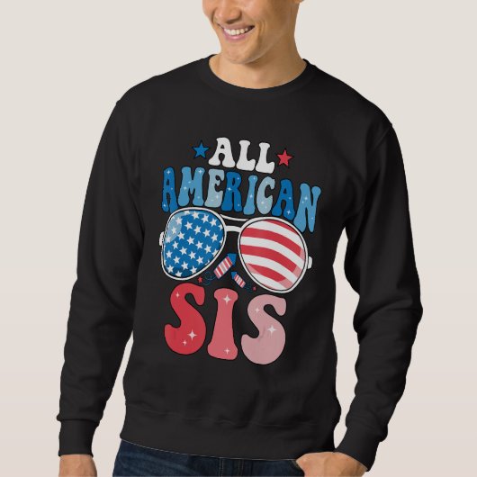 Sweatshirt All American Sis Sunglasses 4th of July Family Mat (Devant)