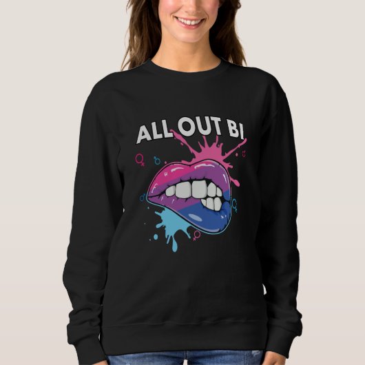 Sweatshirt All Out Bi Flag Bisexual Rainbow Pride Bisexuality (Devant)