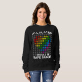Sweatshirt All Places Should Be Safe Spaces Gay Pride Ally Pr (Devant entier)