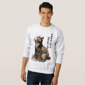 Sweatshirt "All Things Change" Japanese Cat in Kimono Art (Devant entier)