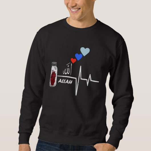 Sweatshirt ALLAH HEART FOR MUSLIM PEOPLE for ramadan and eid (Devant)
