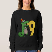 Sweatshirt Alligator 9e anniversaire 9 ans Ancien Crocodile A (Devant)