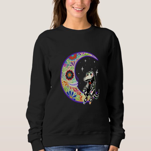 Sweatshirt Alligator Dia De Los Muertos squelette (Devant)