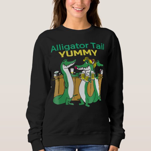 Sweatshirt Alligator Tail Drinking Teams Bar Humorous (Devant)