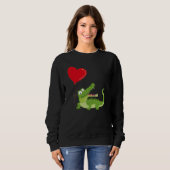 Sweatshirt Alligators With Heart Balloon Valentines Day Love  (Devant entier)