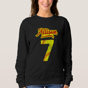 Sweatshirt Allison Softball No #7 Jersey Numéro 7 Catcher & P