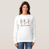 Sweatshirt Allons Gouls Halloween Skeletons Cowboy (Devant entier)
