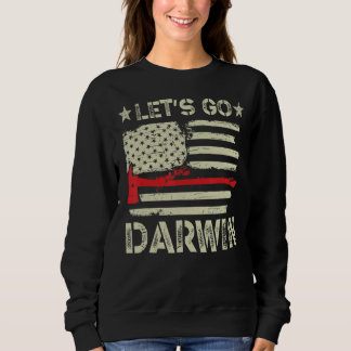 Sweatshirt Allons-y Darwin Mince Red Line Vintage Us Drapeau