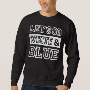 Sweatshirt Allons-y Équipe de sport blanc et bleu Jour de mat