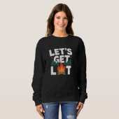 Sweatshirt Allumons ça Drôle de feu de camp Camping (Devant entier)
