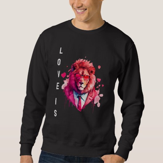Sweatshirt Alluring Love is With Heart Animal Valentine's day (Devant)