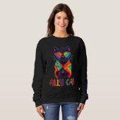 Sweatshirt Ally Cat LGBT Gay Rainbow Pride Flag  Cat  2 (Devant entier)