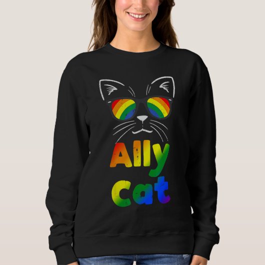 Sweatshirt Ally Cat Transgender Trans Pride Stuff Flag Transs (Devant)