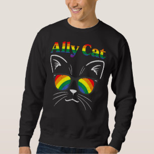Sweatshirt Ally Chat Lunettes de soleil Gay Rainbow Pride Lgb