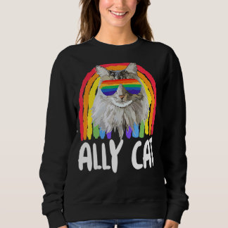 Sweatshirt Ally Chat Rainbow Lunettes de soleil Gay pride Kit