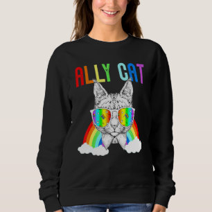 Sweatshirt Ally Chat Rainbow Lunettes de soleil Lgbt Gay prid
