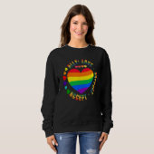 Sweatshirt Ally Love Support Accept LGBTQ+ Rainbow Heart Gay  (Devant entier)