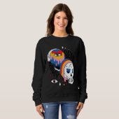 Sweatshirt Almost Dead Weird Bizarre Skull Rainbow (Devant entier)