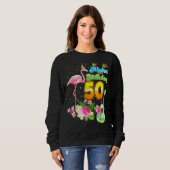 Sweatshirt Aloha Hawaii 50e anniversaire 50 ans Flamant rose (Devant entier)