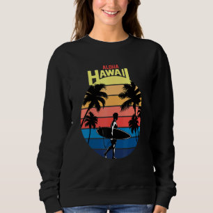 Sweatshirt Aloha Hawaii Cool Hawaii Retro Coucher de soleil P