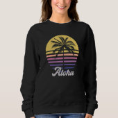 Sweatshirt Aloha Hawaii Hawaii île Hawaii Palm Tree Beach Vin (Devant)