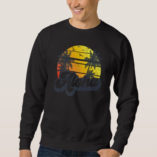 Sweatshirt Aloha Hawaii Hawaii île Hawaii Palm Trees Plage Va (Devant)