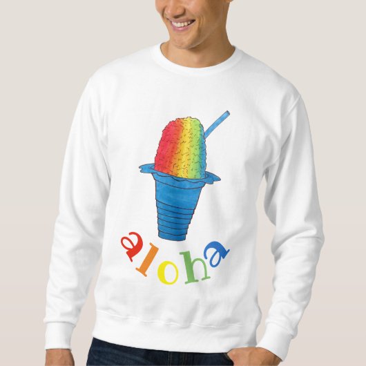 Sweatshirt ALOHA Hawaii Hawaii rasage arc-en-ciel rasé glace  (Devant)