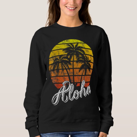 Sweatshirt Aloha Hawaii Hawaiian Beach Summer Vacation Sunset (Devant)