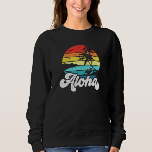 Sweatshirt Aloha Hawaii Palm Beach Surf Vintage