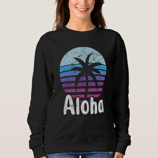 Sweatshirt Aloha Hawaii Surf Retro Sunset 16 (Devant)