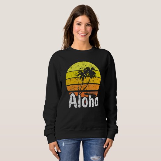 Sweatshirt Aloha Hawaii Surf Retro Sunset 2 (Devant entier)