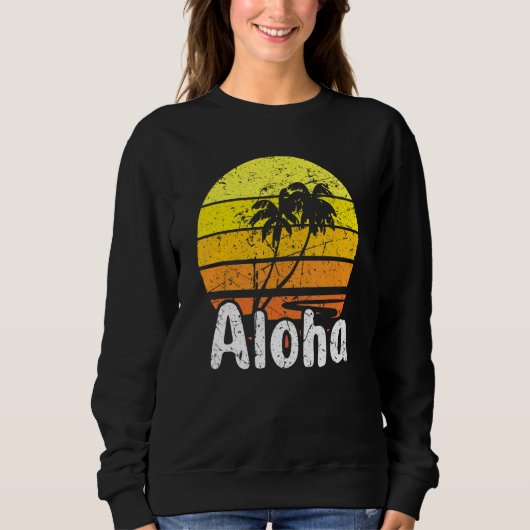 Sweatshirt Aloha Hawaii Surf Retro Sunset 2 (Devant)