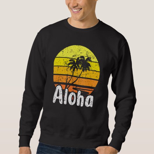 Sweatshirt Aloha Hawaii Surf Retro Sunset 2 (Devant)
