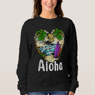 Sweatshirt Aloha Hawaii Surf Retro Sunset 25