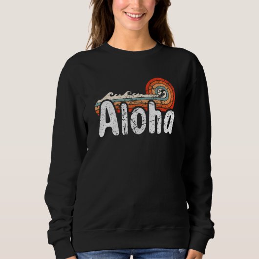 Sweatshirt Aloha Hawaii Surf Retro Sunset 38 (Devant)