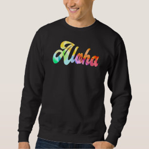 Sweatshirt Aloha Rainbow Prisme Vintage Retro Hawaiian Luau e