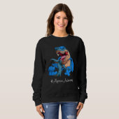 Sweatshirt Alopecia Awareness Month Blue Ribbon Trex (Devant entier)