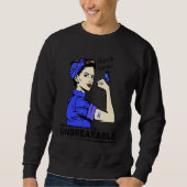 Sweatshirt Alopecia Warrior Unbreakable Blue Ribbon (Devant)