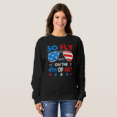 Sweatshirt Alors 4 juillet Drapeau Américain Lunettes de sole (Devant entier)