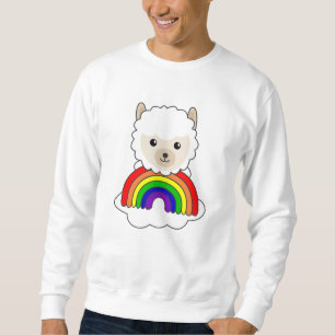 Sweatshirt Alpaca Rainbow Sweet Animaux Colorful Sweet