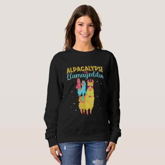 Sweatshirt Alpacalypse Or Llamageddon Alpacas and Llamas Take (Devant entier)