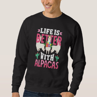 Sweatshirt Alpacas Mammals LLamas Alpaca  With Alpacas