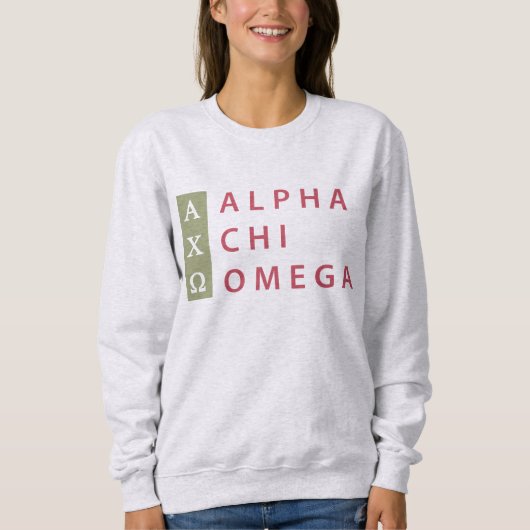 Sweatshirt Alpha Chi Omega | Logo Empilé (Devant)