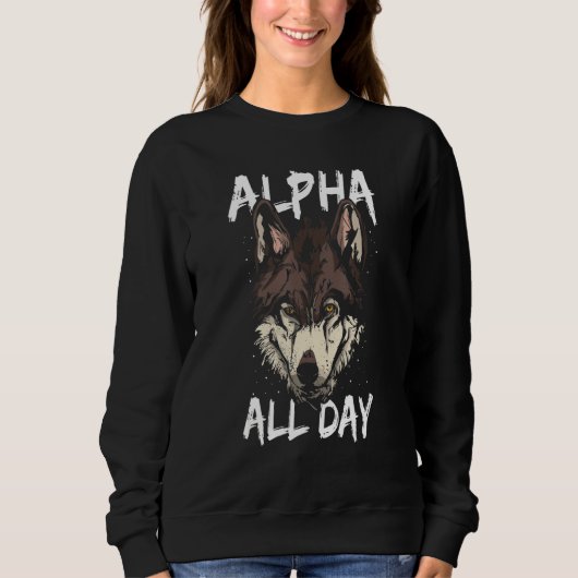 Sweatshirt Alpha Toute La Journée Faune Mammifère Predator An (Devant)