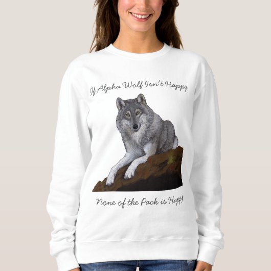 Sweatshirt Alpha Wolf n'est pas heureux (Devant)