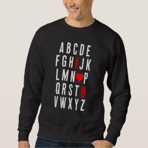 Sweatshirt Alphabet Abc I Love You Imprimé Professeur Valenti