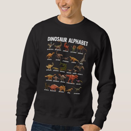 Sweatshirt Alphabet des dinosaures  Identification des types  (Devant)